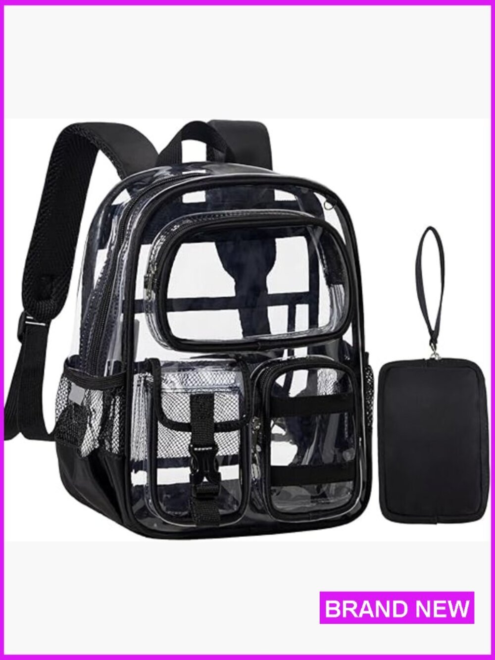 Mini Clear Backpack Stadium Approved Small Transparent See Through Bag